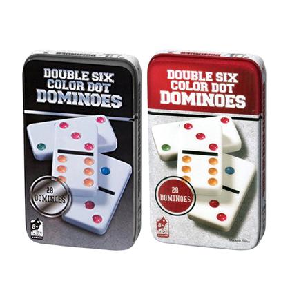 Imagem de Dominó De Osso Profissional Colorido Jogo Estojo 28 Peças
