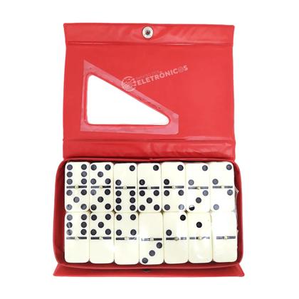 Imagem de Domino De Osso Profissional Estojo 28 Peças Diverção LUADO28