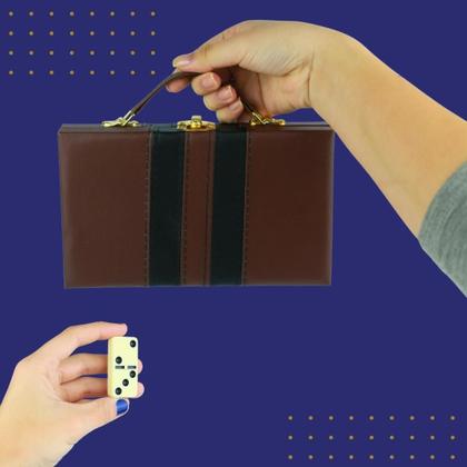 Imagem de Domino De Osso Profissional - Pedras Grandes- C/maleta -nybc