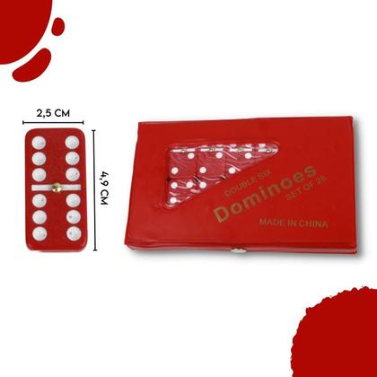 Imagem de Domino De Osso Vermelho Profissional - Pedras Grandes - Nybc