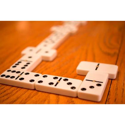 Imagem de Dominó de Plástico com Estojo Jogo Profissional com 28 Peças