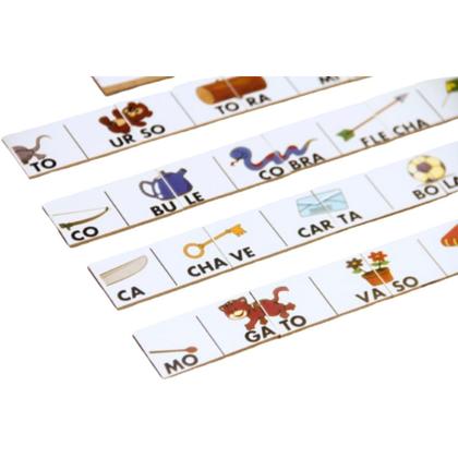 Imagem de Dominó Divisão Silábica Jogo Didático em Madeira
