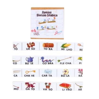 Imagem de Dominó Divisão Silábica Jogo Didático em Madeira