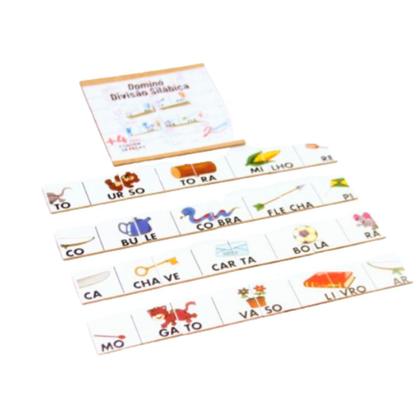 Imagem de Dominó Divisão Silábica Jogo Didático em Madeira