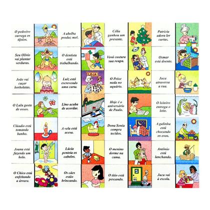 Imagem de Dominó Educativo Completando a História Jogo Pedagógico Linguagem Madeira Carlu