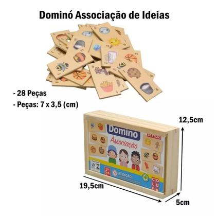 Imagem de Dominó Educativo Infantil Associação Ideias 28peças Madeira