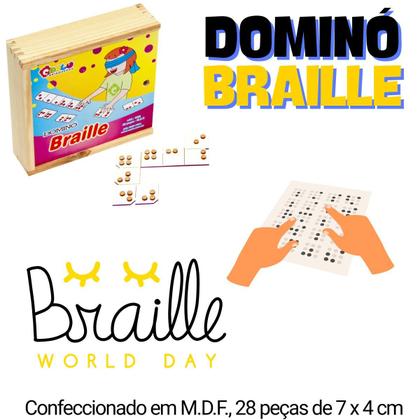 Imagem de Domino em Braille em MDF com 28 Peças Raciocinio Lógico