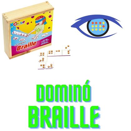 Imagem de Domino em Braille em MDF com 28 Peças Raciocinio Lógico