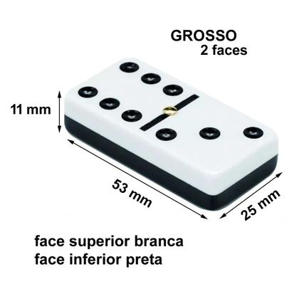 Imagem de Dominó Grosso 2 Faces Profissional Osso Lata Com 28 Peças