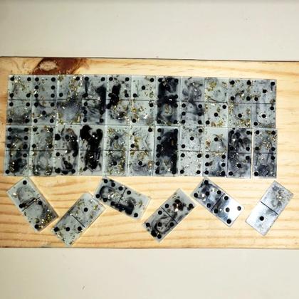 Imagem de Dominó Marmorizado com Folhas de Ouro - 28 Peças