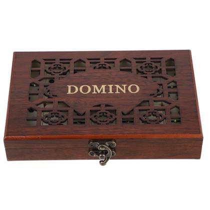 Imagem de Domino Profissional Caixa de Madeira Classico 28 Peças Jogo de Domino de Luxo Peças de osso