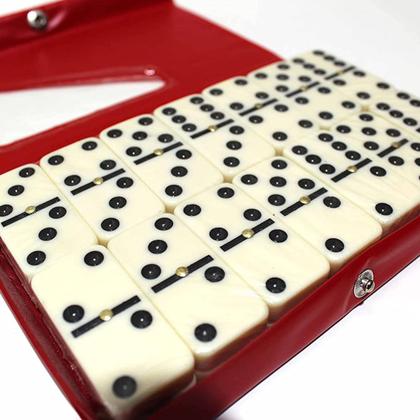 Imagem de Dominó Profissional De Osso - Estojo Com 28 Peças Dominó