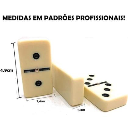 Imagem de Dominó Profissional De Osso - Estojo Com 28 Peças Dominó