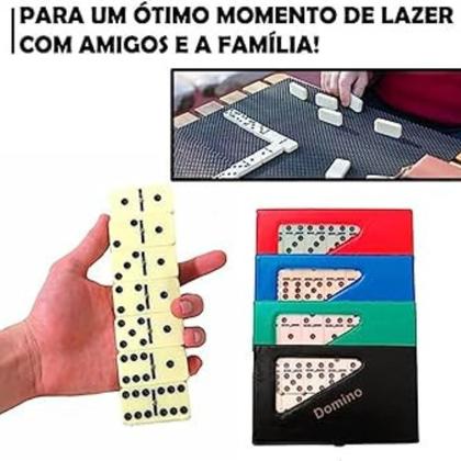 Imagem de Dominó Profissional De Osso - Estojo Com 28 Peças Dominó