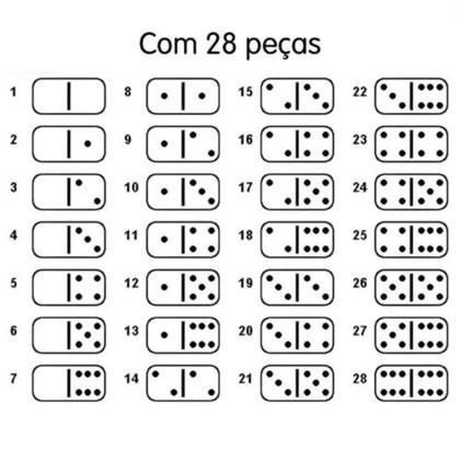 Imagem de Dominó Profissional De Osso - Estojo Com 28 Peças Dominó