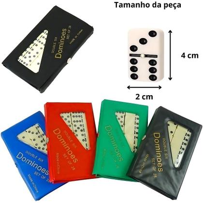 Imagem de Dominó Profissional De Osso Estojo Com 28 Peças Dominó Estojo