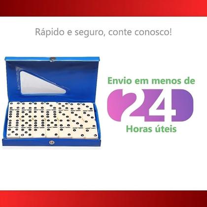 Imagem de Dominó Profissional De Osso Estojo Com 28 Peças Dominó Estojo