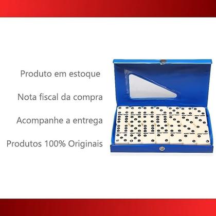 Imagem de Dominó Profissional De Osso Estojo Com 28 Peças Dominó Estojo