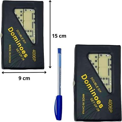 Imagem de Dominó Profissional De Osso Estojo Com 28 Peças Dominó Estojo