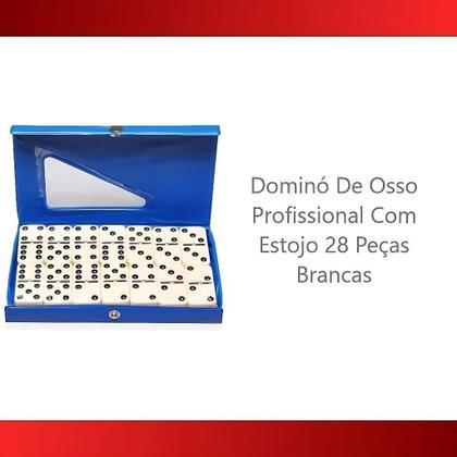 Imagem de Dominó Profissional De Osso Estojo Com 28 Peças Dominó Estojo