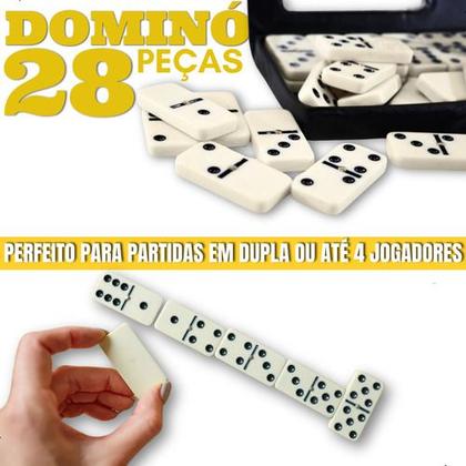 Imagem de Dominó Profissional De Osso Estojo Com 28 Peças Domino Pedra