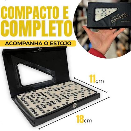 Imagem de Dominó Profissional De Osso Estojo Com 28 Peças Domino Pedra
