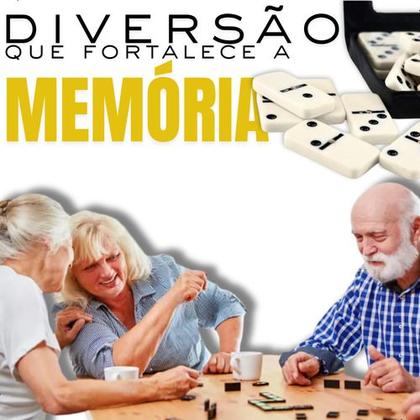 Imagem de Dominó Profissional De Osso Estojo Com 28 Peças Domino Pedra