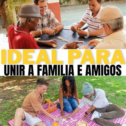 Imagem de Dominó Profissional De Osso Estojo Com 28 Peças Domino Pedra