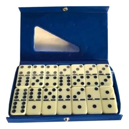 Imagem de Dominó Profissional De Osso Estojo Com 28 Peças Dominó