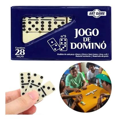 Imagem de Dominó Profissional De Osso Estojo Com 28 Peças Dominó