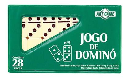 Imagem de Dominó Profissional De Osso Estojo Com 28 Peças Dominó