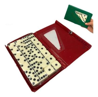 Imagem de Dominó Profissional De Osso Estojo Com 28 Peças Dominó