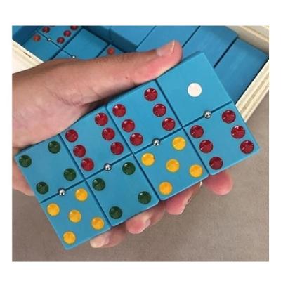 Imagem de Dominó Profissional de Pvc Tamanho Grande - Espessura 2 Cm com Esfera Cor Azul
