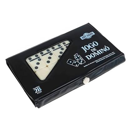 Imagem de Domino Profissional Em Plastico Grosso 7mm No Estojo Resistente 28 Peças Art Brink