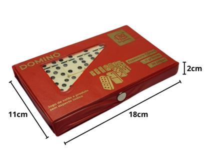 Imagem de Dominó Profissional Jogo Mais Estojo Com 28 Peças