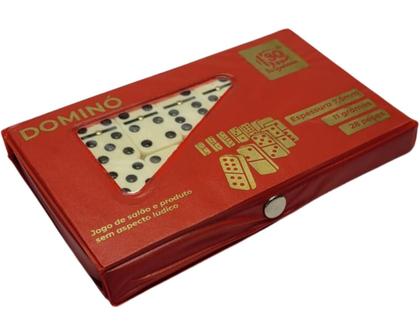 Imagem de Dominó Profissional Jogo Mais Estojo Com 28 Peças