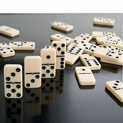 Imagem de Dominó Profissional Osso 28 Peças Estojo Vermelho 10Mm