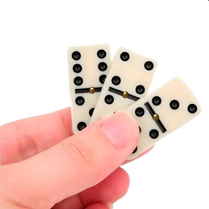 Imagem de Dominó Profissional Osso 28 Peças Estojo Vermelho 10Mm