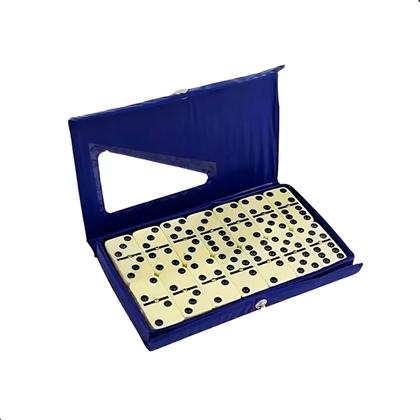 Imagem de Dominó Profissional Osso 28 Peças Estojo Vermelho 10Mm