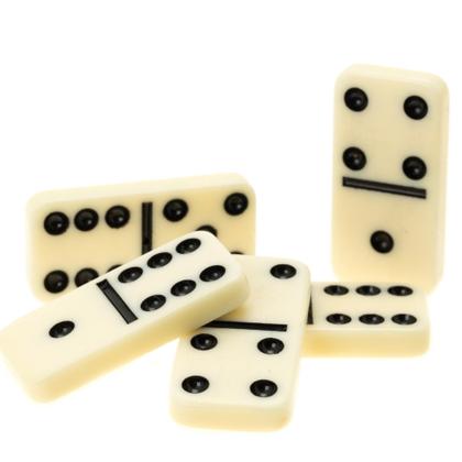 Imagem de Dominó Profissional Osso Estojo 28 Peças Double Six Jogo 10mm Vermelho