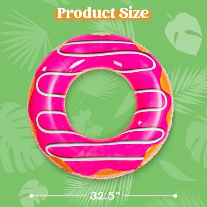 Imagem de Donut Pool Float inflável JOYIN 32,5" para adultos e crianças (pacote com 3)