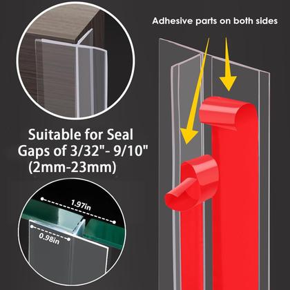 Imagem de Door Draft Stopper Upgrade Silicone transparente em forma de T 6m