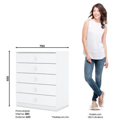 Imagem de Dormitório Bala de Menta Guarda Roupa, Cômoda e Berço Branco Brilho com Colchão - Móveis Henn