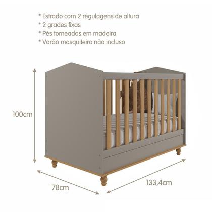 Imagem de Dormitório Casinha Guarda Roupa, Cômoda 3 Gavetas e Berço Mimo com Colchão Physical - Permóbili Baby