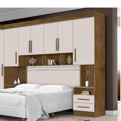 Imagem de Dormitório Completo Georgia J&A Jequitibá / Off White Para Cama Box 1,38m Casal