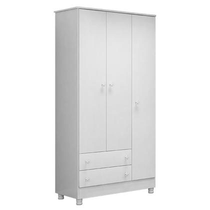 Imagem de Dormitório Doce Sonho 3 Portas, Cômoda 1 Porta, Berço Mini Cama Branco com Rodízio e Colchão - Qmovi