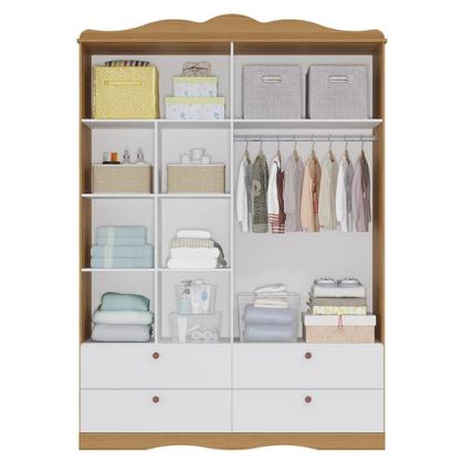 Imagem de Dormitório Encanto Guarda Roupa, Cômoda e Berço Harmonia com Capitonê - Permóbili Baby