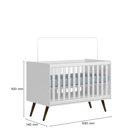 Imagem de Dormitório Infantil Completo 3 Peças Berço Cômoda Roupeiro 4 portas - Móveis Leartam