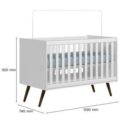 Imagem de Dormitorio Infantil Melinda com Berço Q Encanto MDF Branco Pheonix Baby