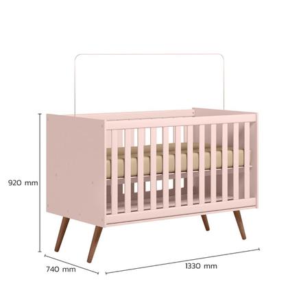 Imagem de Dormitorio Infantil Melinda com Berço Q Encanto MDF Rosê Pheonix Baby